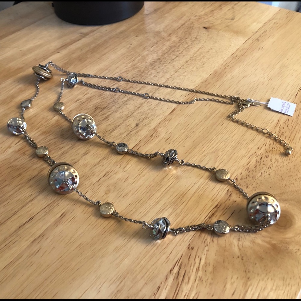 Lia Sophia 30” gold and silver necklace NWT